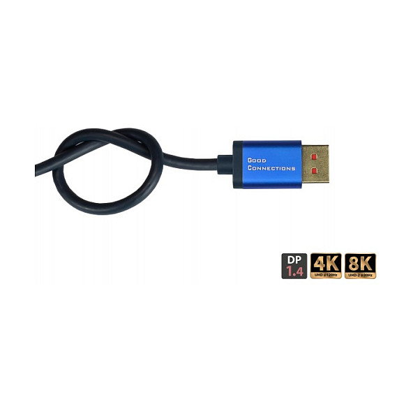 GoodConnections Kabel SmartFLEX DP1.4 DisplayPort 1.4 a DisplayPort 1.4, Macho a Macho, Azul, 5 m, Alcasa 4814-SF050B, 8K 7680 x 4320 a 240 Hz GoodConnections Kabel SmartFLEX DP1.4 DisplayPort 1.4 a DisplayPort 1.4, Macho a Macho, Azul, 5 m, Alcasa 4814-SF050B, 8K 7680 x 4320 a 240 Hz