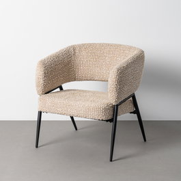 Sillón Beige Tejido-Metal Salón 71 X 70 X 75 cm (Set de 2)