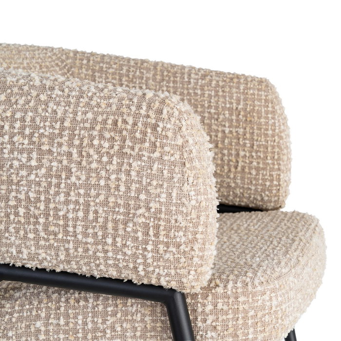 Sillón Beige Tejido-Metal Salón 71 X 70 X 75 cm (Set de 2)