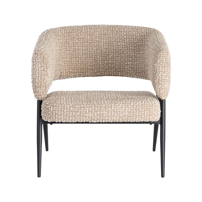Sillón Beige Tejido-Metal Salón 71 X 70 X 75 cm (Set de 2)