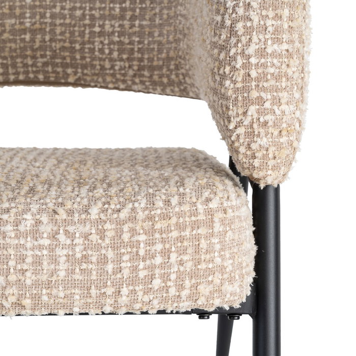 Sillón Beige Tejido-Metal Salón 71 X 70 X 75 cm (Set de 2)