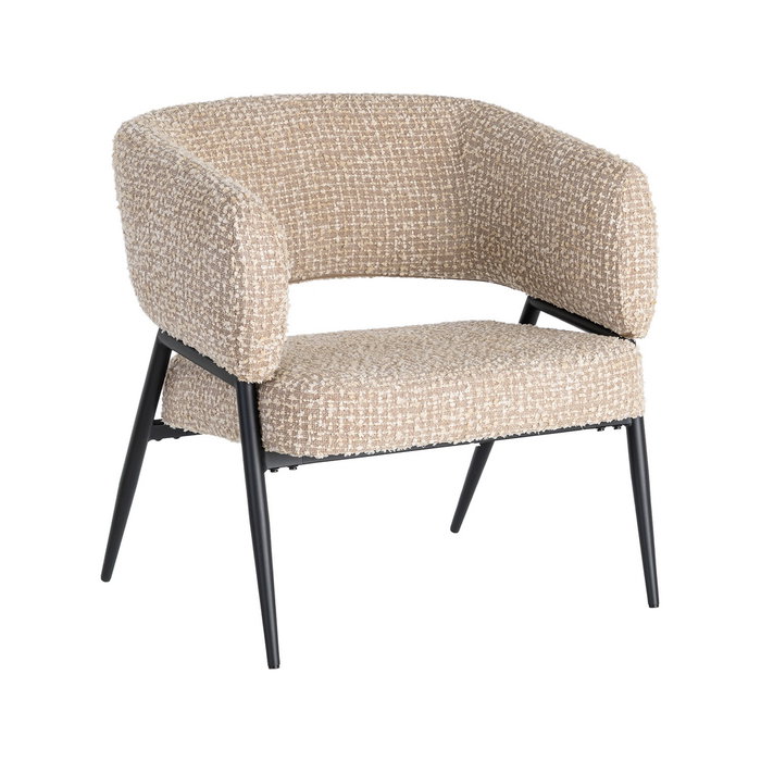 Sillón Beige Tejido-Metal Salón 71 X 70 X 75 cm (Set de 2)