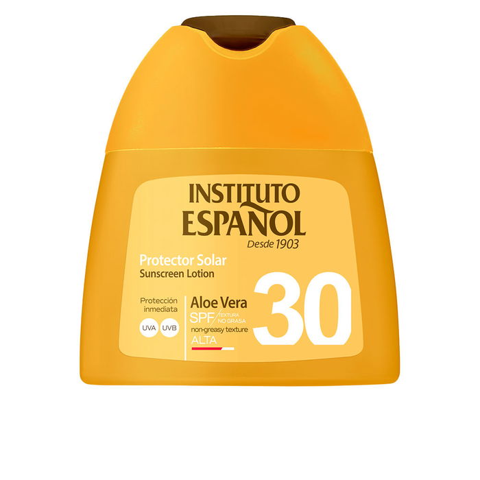 Instituto Español Protector Solar Aloe Vera Loción SPF30 100 ml - Hidratante, Resistente al Agua, para Pieles Sensibles Instituto Español Protector Solar Aloe Vera Loción SPF30 100 ml - Hidratante, Resistente al Agua, para Pieles Sensibles
