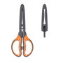 Erich Krause Tijeras Protector 16.5 cm 48056 con Cuchillas 3D para Cortar Documentos con Mango Ergonómico Antideslizante Negro Naranja