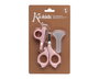 KioKids Set Manicura Bebé Rosa con Tijeras de Punta Redondeada y Cortaúñas +0 Meses