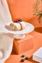 Hermia Plato para Servir Pasteles Vidrio 21 cm Blanco Punti 21