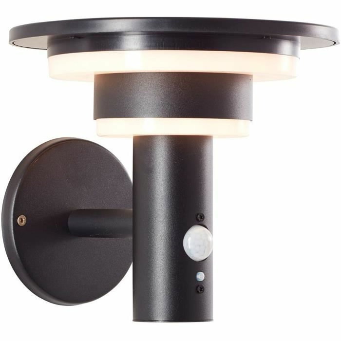 Brilliant Garvina Aplique de exterior LED y solar con detector de movimiento - Negro Brilliant Garvina Aplique de exterior LED y solar con detector de movimiento - Negro