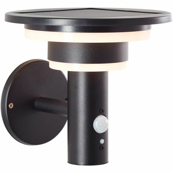 Brilliant Garvina Aplique de exterior LED y solar con detector de movimiento - Negro Brilliant Garvina Aplique de exterior LED y solar con detector de movimiento - Negro