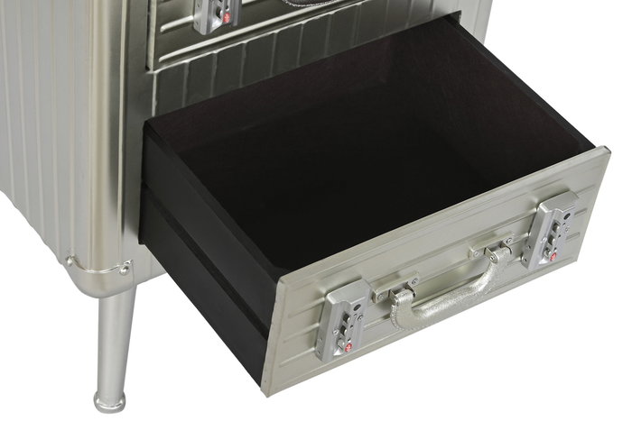 DKD Home Decor Mesita de Noche Vintage Plateado 39x63x46 cm