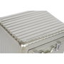 DKD Home Decor Mesita de Noche Plateada con 2 Cajones