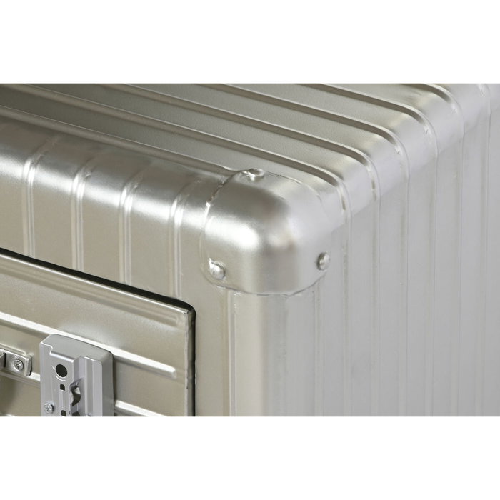 DKD Home Decor Mesita de Noche Plateada con 2 Cajones DKD Home Decor Mesita de Noche Plateada con 2 Cajones