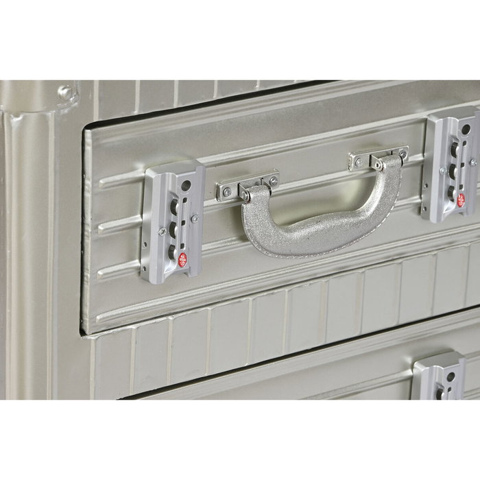 DKD Home Decor Mesita de Noche Plateada con 2 Cajones DKD Home Decor Mesita de Noche Plateada con 2 Cajones