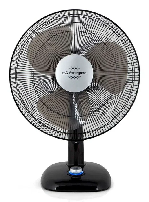 Orbegozo TF 0134 Ventilador de Sobremesa Negro 40W 3 Velocidades 30 cm con Oscilación, Inclinación y Luz LED