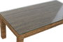 DKD Home Decor Mesa de Centro de Fibra, Teca y Cristal Templado 120x60x45