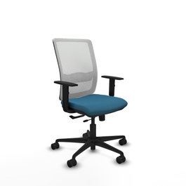 PIQUERAS Y CRESPO Silla de oficina Haches con mecanismo Sincro/Traslack, Verde petróleo y Blanco