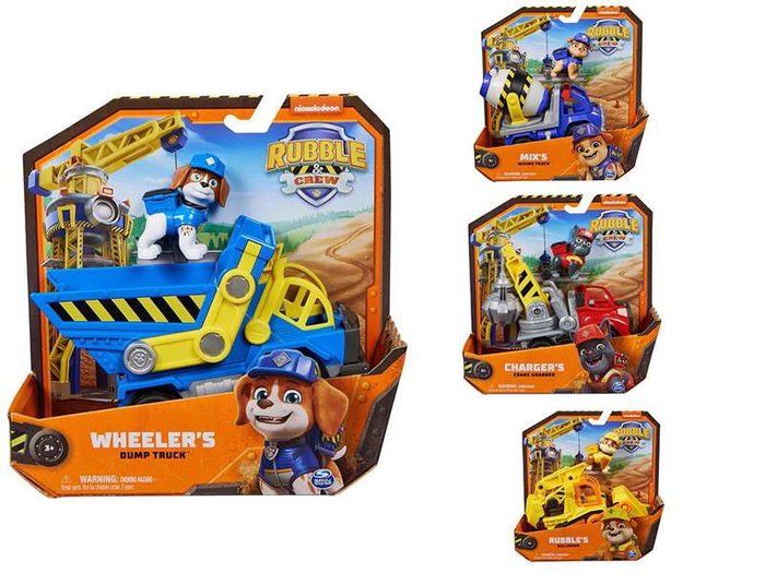 Spin Master Vehículos Clásicos Rubble Crew Paw Patrol con figura