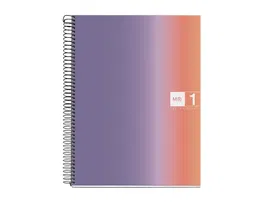 Miquelrius Cuaderno espiral DIN A4 80 hojas 90 gr Cuadro 5 mm Tapa forrada Colección Aurora Provence