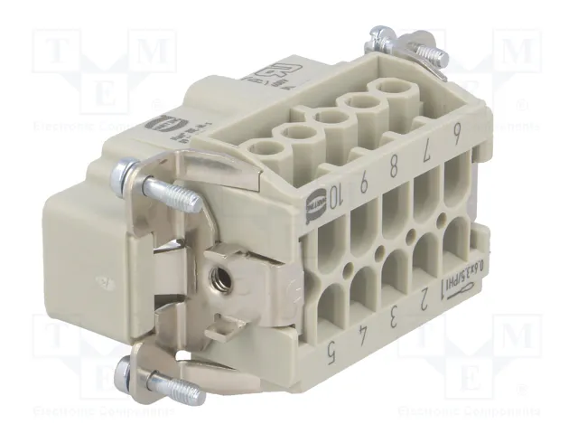 HARTING Han E® Conector de Plantilla de Contacto Macho 10 Pos.