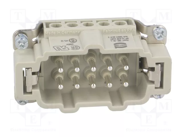 HARTING Han E® Conector de Plantilla de Contacto Macho 10 Pos.