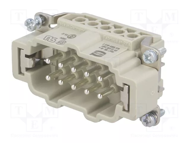 HARTING Han E® Conector de Plantilla de Contacto Macho 10 Pos.
