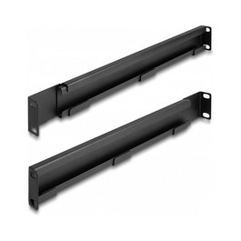 DeLOCK Soportes de montaje de 19 pulgadas longitud ajustable 368 - 600 mm para gabinete de red 1U, 2 unidades