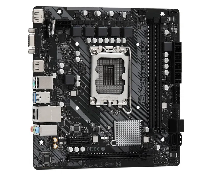 ASRock H610M-HDV - Placa Base Intel H610 Socket LGA 1700 micro-ATX con 2x DDR4, 4x SATA3, 2x USB 3.2, HDMI, DisplayPort, Gigabit Ethernet ASRock H610M-HDV - Placa Base Intel H610 Socket LGA 1700 micro-ATX con 2x DDR4, 4x SATA3, 2x USB 3.2, HDMI, DisplayPort, Gigabit Ethernet