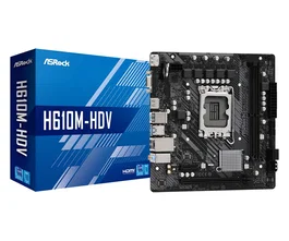 ASRock H610M-HDV - Placa Base Intel H610 Socket LGA 1700 micro-ATX con 2x DDR4, 4x SATA3, 2x USB 3.2, HDMI, DisplayPort, Gigabit Ethernet