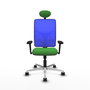 PIQUERAS Y CRESPO Silla de oficina Motilla con mecanismo Sincro, Verde y Azul