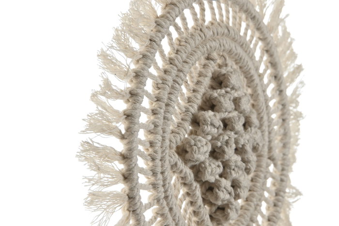 DKD Home Decor Set de 3 Macramé y Metal 20x1x20 cm