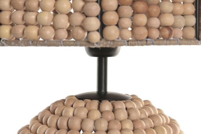 DKD Home Decor Lámpara de Sobremesa Madera y Metal Marrón