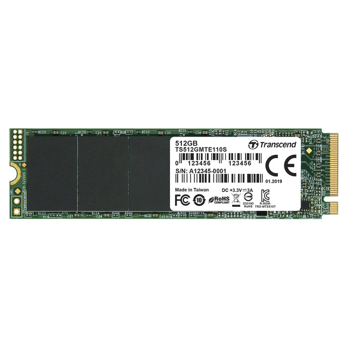 Transcend 512GB M.2 2280 PCIe Gen3x4 3D TLC DRAM-less SSD Transcend 512GB M.2 2280 PCIe Gen3x4 3D TLC DRAM-less SSD