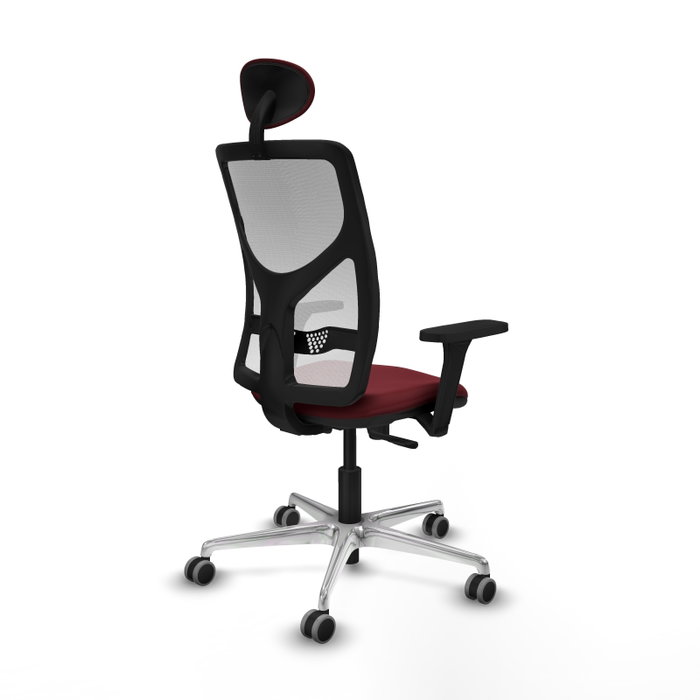 PIQUERAS Y CRESPO Silla de oficina Motilla con mecanismo Sincro, Granate y Blanco PIQUERAS Y CRESPO Silla de oficina Motilla con mecanismo Sincro, Granate y Blanco