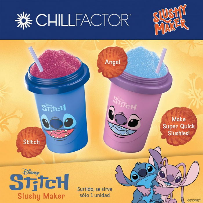 Bandai Vaso Granizado ChillFactor Stitch para Bebidas Heladas, Diseño de Personaje Disney, Modelo Aleatorio, 1 Unidad