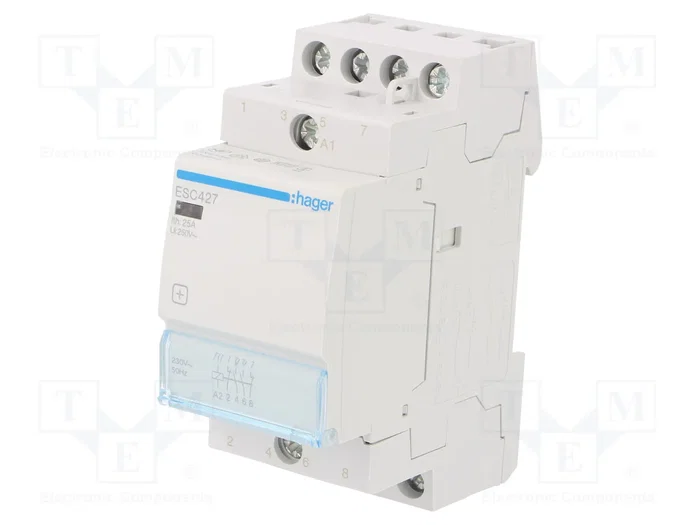 HAGER Contactor 4-polar ESC427 25A 230VAC HAGER Contactor 4-polar ESC427 25A 230VAC