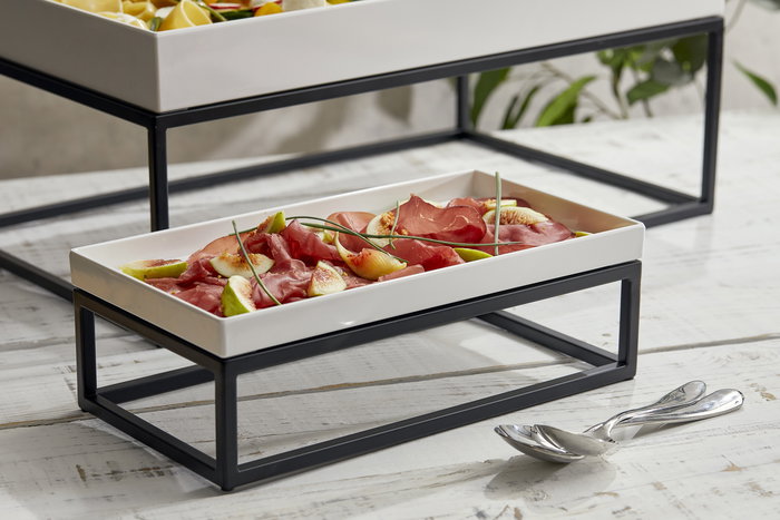Leone Gn 1/3 Soporte Buffet Negro 32,5x17,6x16 cm Metal Cromado