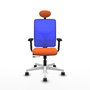 PIQUERAS Y CRESPO Silla de oficina Motilla Naranja y Azul