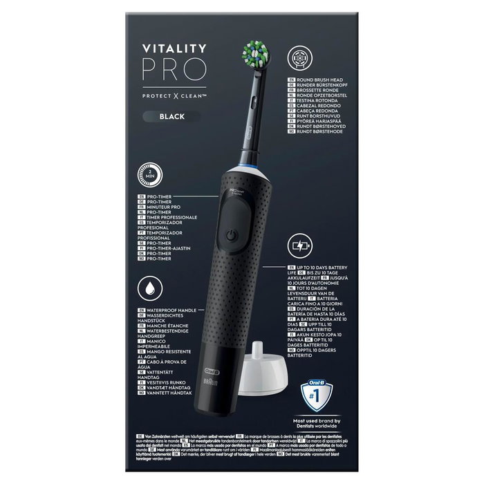 Oral-B Vitality Pro Cepillo de Dientes Eléctrico Negro, 1 Cabezal Oral-B Vitality Pro Cepillo de Dientes Eléctrico Negro, 1 Cabezal