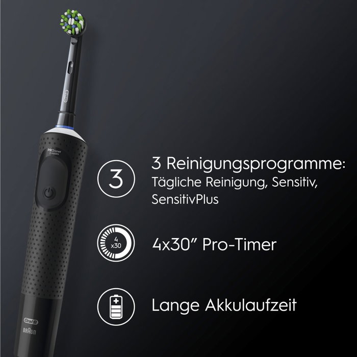 Oral-B Vitality Pro Cepillo de Dientes Eléctrico Negro, 1 Cabezal Oral-B Vitality Pro Cepillo de Dientes Eléctrico Negro, 1 Cabezal