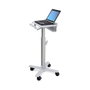 Ergotron SV10 StyleView Carrito Portátil Multimedia, Aluminio/Blanco, Capacidad 4.5 kg, para Pantallas hasta 43.2 cm (17"), con 4 Ruedas