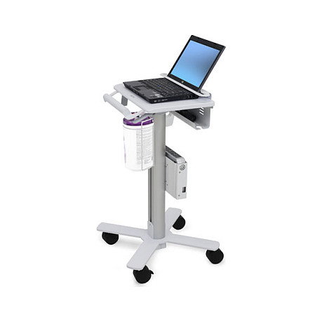 Ergotron SV10 StyleView Carrito Portátil Multimedia, Aluminio/Blanco, Capacidad 4.5 kg, para Pantallas hasta 43.2 cm (17"), con 4 Ruedas