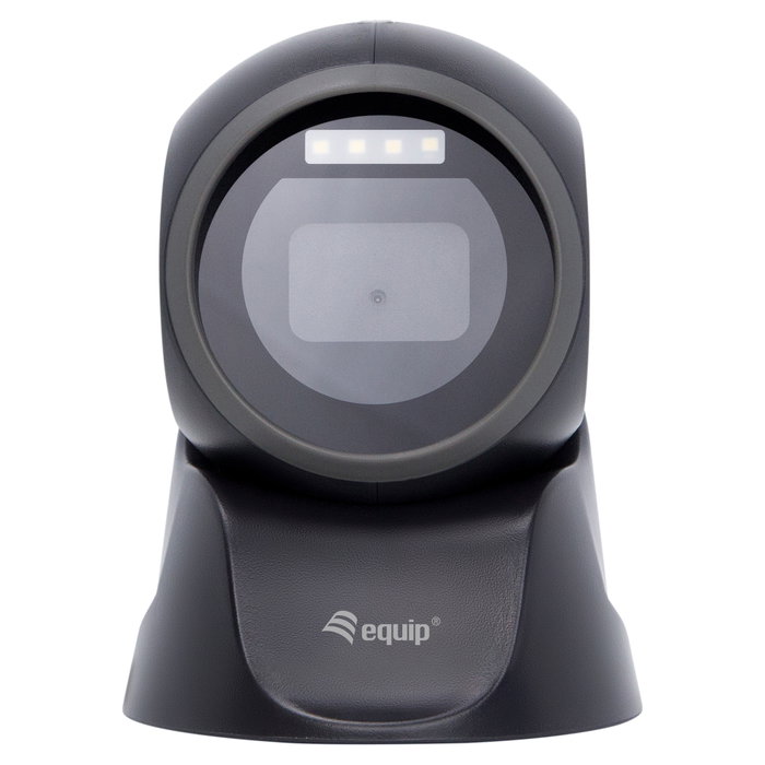 Equip Lector de códigos de barras omnidireccional 2D sobremesa USB Negro