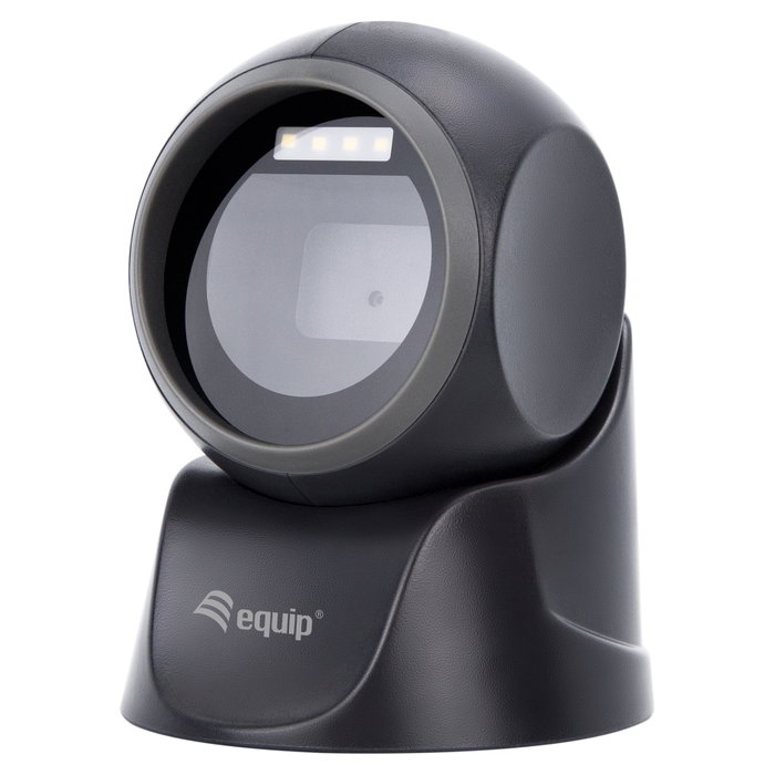 Equip Lector de códigos de barras omnidireccional 2D sobremesa USB Negro
