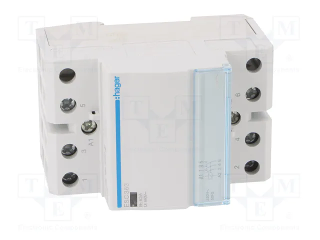 HAGER Contactor ESC 3-polar de instalación 63A 230VAC