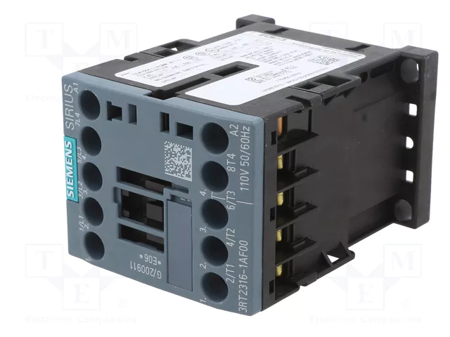 SIEMENS 3RT2316-1AF00 Contactor 4-polar 9A 110V AC SIEMENS 3RT2316-1AF00 Contactor 4-polar 9A 110V AC