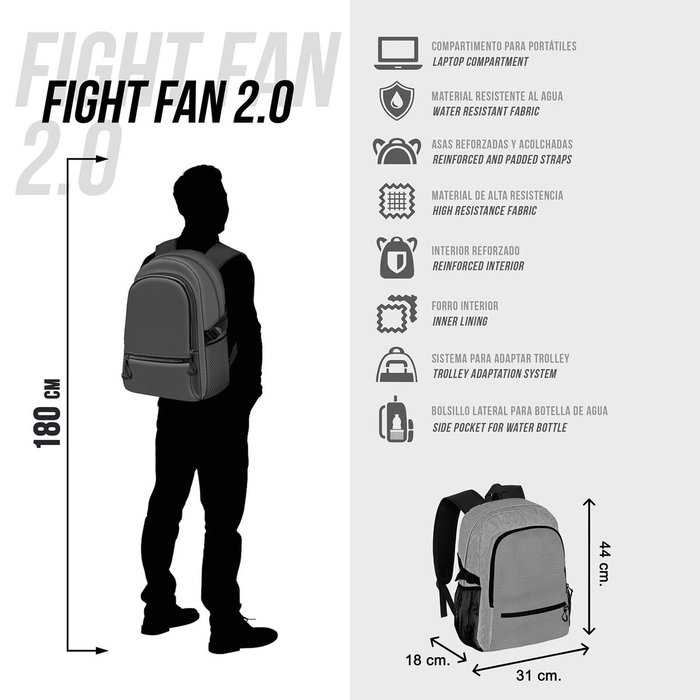 Karactermania Mochila Fight FAN 2.2 Mickey Mouse Negro