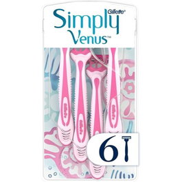 Gillette Simply Venus 3 Rasurador Desechable, 6 Unidades