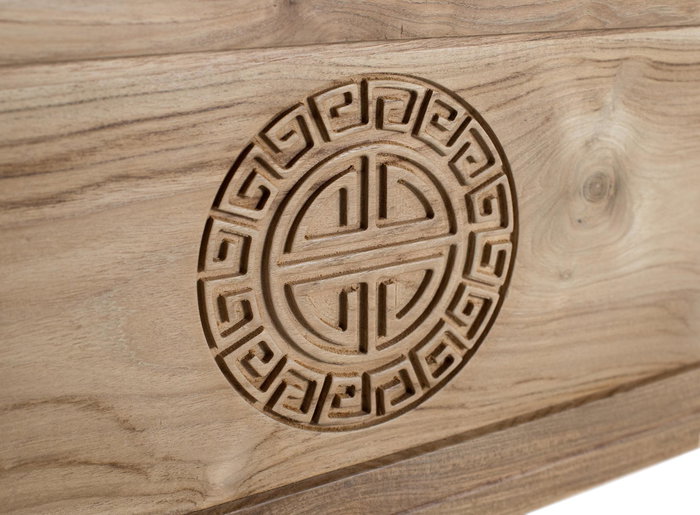 GINER Y COLOMER - Baúl de Madera de Teca Maciza 114 cm, Acabado Natural, Almacenaje o Banco para Dormitorio o Salón