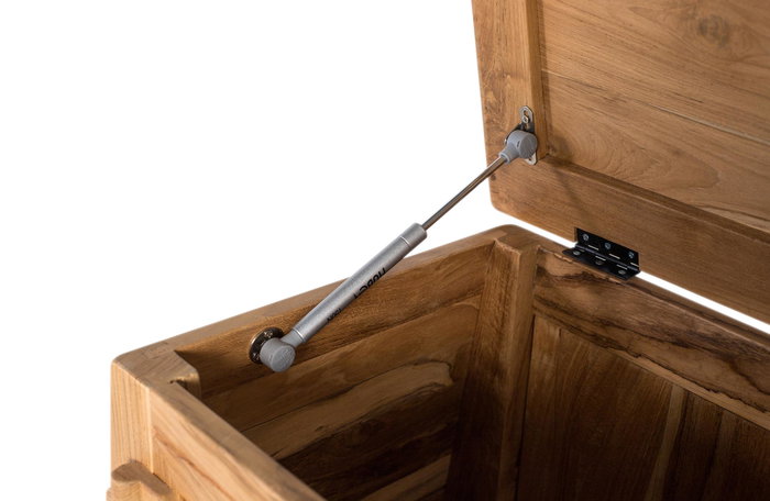 GINER Y COLOMER - Baúl de Madera de Teca Maciza 114 cm, Acabado Natural, Almacenaje o Banco para Dormitorio o Salón