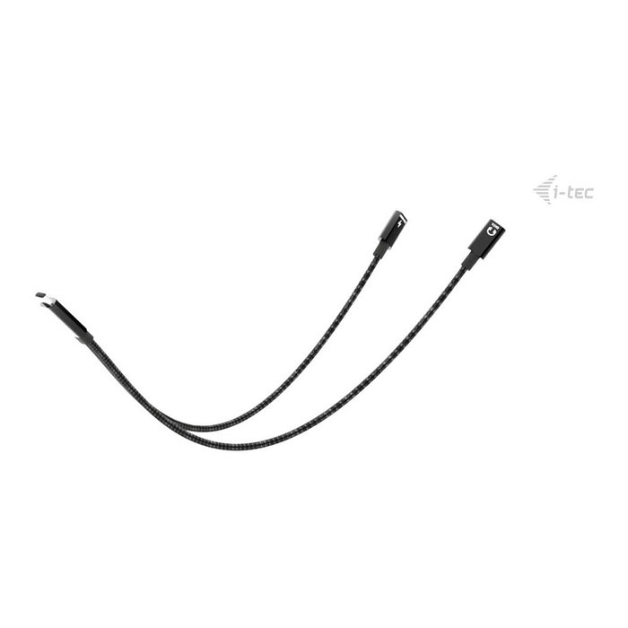 i-tec Cable USB-C Splitter Audio y Datos 1x USB-C PD 100W 1x USB-C 2.0 para Micrófono o Datos 480Mbps Carga Rápida 100W