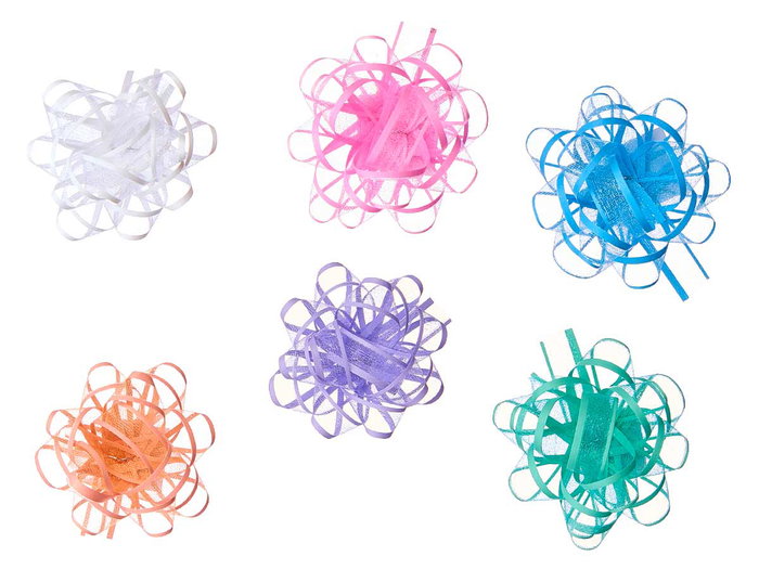 Pincello Lazos Visillo PVC 72 Unidades 6 Colores Pasteles 5,8 cm (Set de 12)